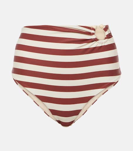 Red stripe bikini bottoms discount