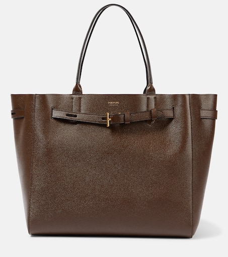Audrey Large leather tote bag in brown - Tom Ford | Mytheresa