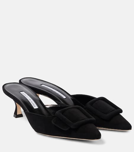 靴 MANOLO BLAHNIK CAROLYEN MULE (suede) Manolo Blahnik | Carolynemu 50 black suede mules | Savannahs