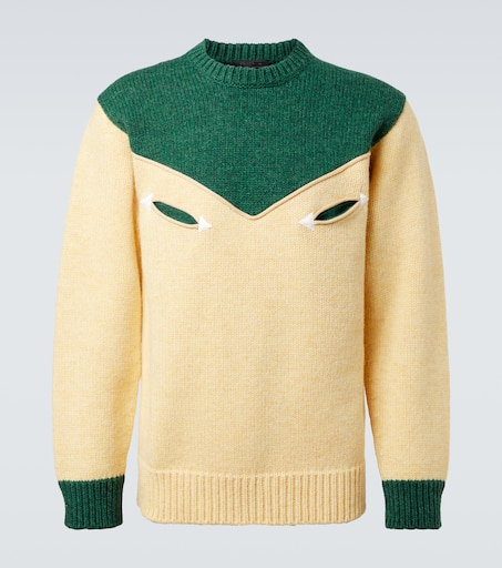 Virgin wool sweater in yellow - Prada | Mytheresa