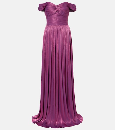 Costarellos Ruched off-shoulder gown | Thumbnail 9