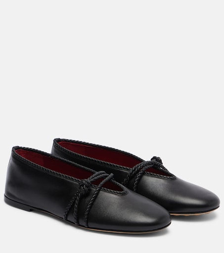 Rosa Knot leather ballet flats