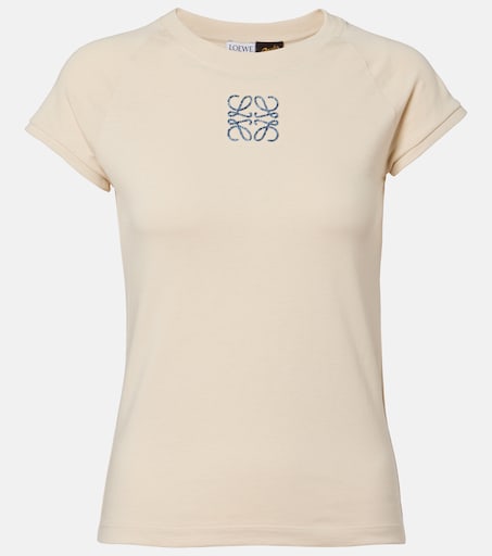 Paula's Ibiza Anagram cotton T-shirt in beige - Loewe | Mytheresa