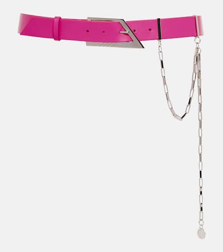 Chain leather belt in pink The Attico Mytheresa