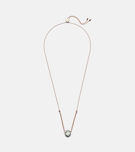 18kt rose gold necklace with prasiolite and diamonds