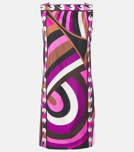 pucci iride mini dress Pucci Iride Cowl-Neck Jersey Satin Mini Dress