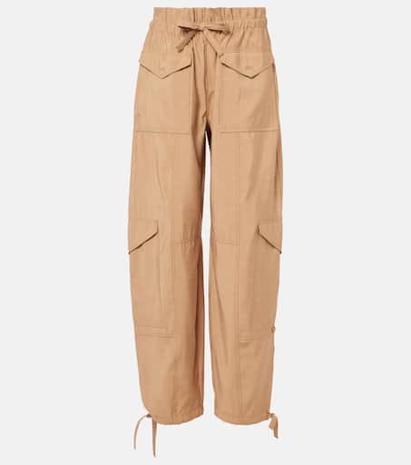 High-rise wide-leg pants in brown - Ganni | Mytheresa