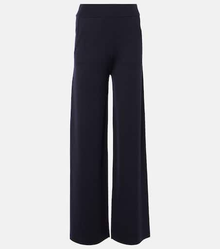 Wilma virgin wool wide-leg pants in blue - Max Mara | Mytheresa