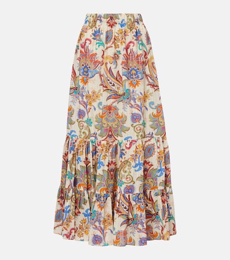 スカート ETRO Paisley flower skirt Multicolor WRFA011299SP5B8 Etro Paisley Flower Skirt Skirts Multicolor | wananluxury