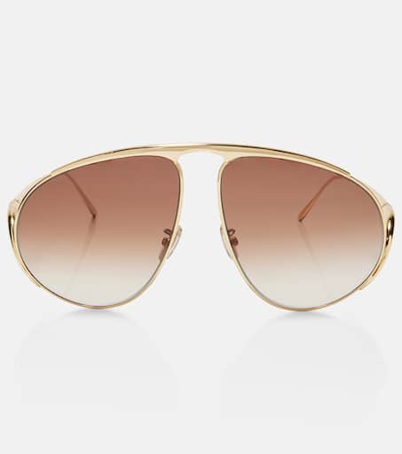 Hillock aviator sunglasses in gold - Loewe | Mytheresa