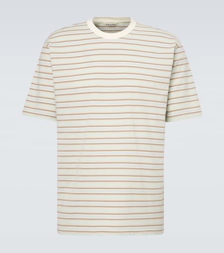 Striped cotton jersey T-shirt in multicoloured - Auralee | Mytheresa