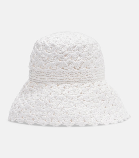Crochet bucket hat in white - Aquazzura | Mytheresa