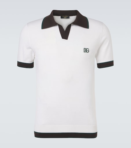 DG wool and silk polo shirt in white - Dolce Gabbana | Mytheresa