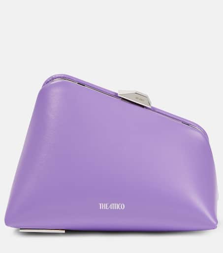 Midnight Mini embellished leather clutch in purple The Attico