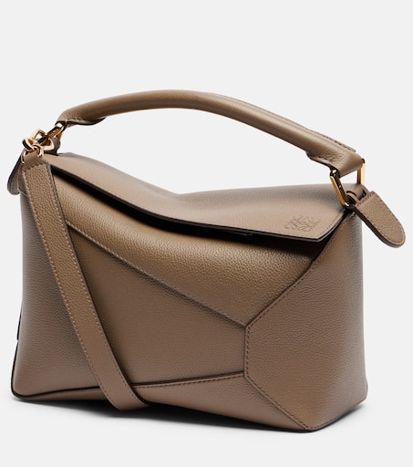 Puzzle Edge Small leather tote bag in brown - Loewe | Mytheresa