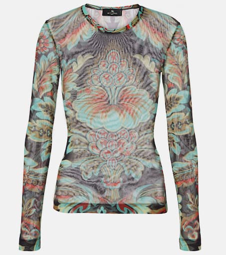 Printed jersey top in multicoloured - Etro | Mytheresa