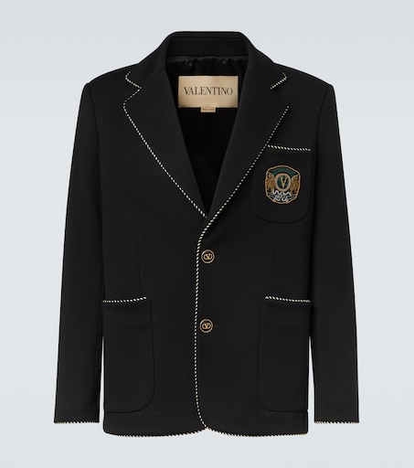 Valentino Embroidered virgin wool blazer