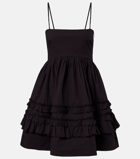 Ganni Ganni Cotton-Blend Mini Dress, Black — summer 2026 fashion trend