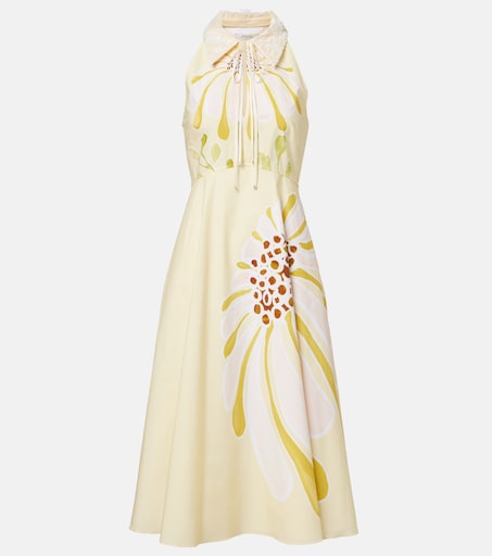 Floral Power floral cotton-blend midi dress in yellow - Dorothee Schumacher  | Mytheresa