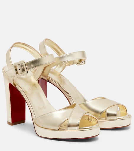 Cora leather sandals in gold - Christian Louboutin | Mytheresa