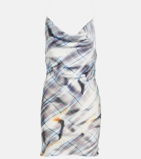 Invisible strap satin slip dress in multicoloured - Y