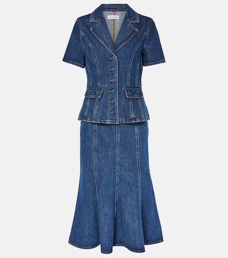 ワンピース SELF PORTRAIT Denim midi dress Self-Portrait Denim Midi Dress