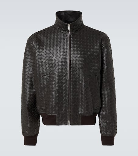 Bottega Veneta Toffee brown nappa blouson ナッパ ブルゾン Intrecciato leather blouson in brown - Bottega Veneta