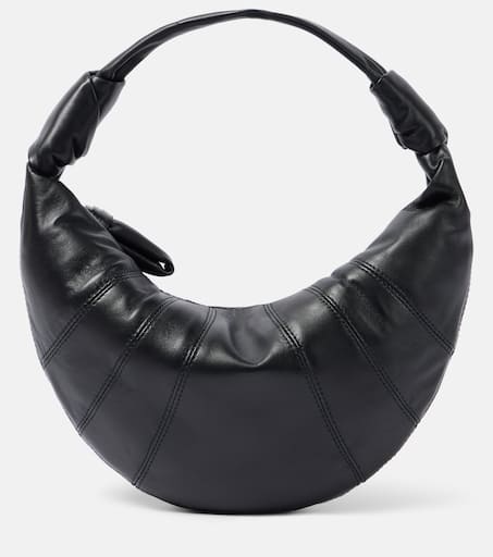 Fortune Croissant Mini leather shoulder bag in black