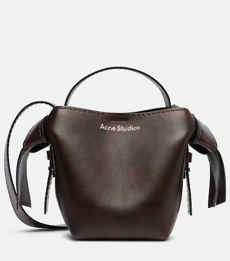 Musubi Small leather crossbody bag in brown - Acne Studios