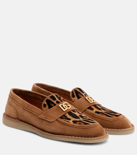 DG suede and calf hair loafers in brown - Dolce Gabbana  display picture 3