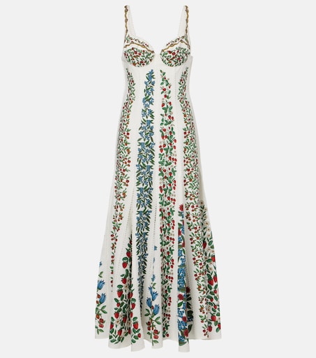 chinese dress ladies Off-White Blue Yard Sleeveless Maxi Dress – FARM Rio main image 0