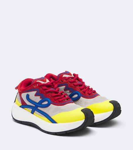 Pogo colorbocked mesh-trimmed sneakers