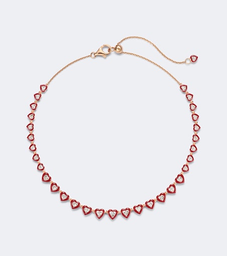 Candy Crush 18kt rose gold and enamel necklace with diamonds