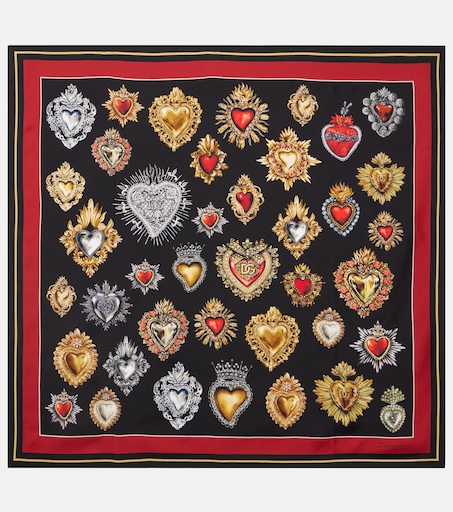 Printed silk twill scarf in multicoloured - Dolce Gabbana | Mytheresa