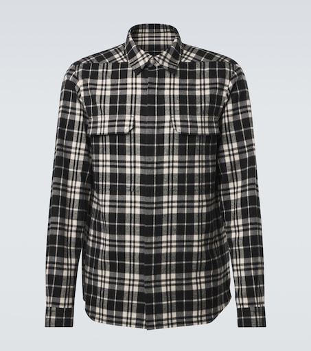 Rick Owens Temple plaid cotton overshirt