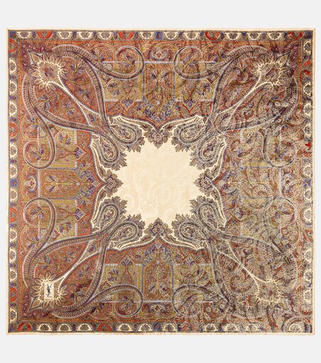 Paisley silk-blend jacquard scarf in multicoloured - Saint Laurent  