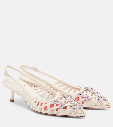 I Love leather slingback pumps in white - Roger Vivier