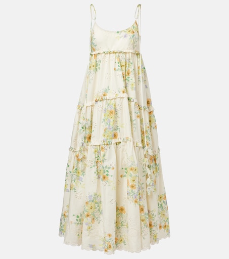 Juliette floral tiered cotton midi dress
