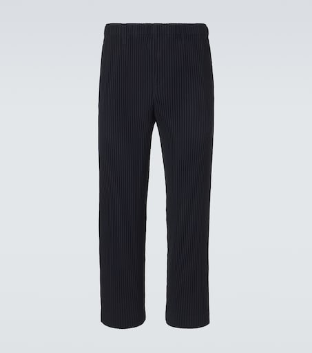 Basics pleated straight pants in black - Homme Plisse Issey Miyake