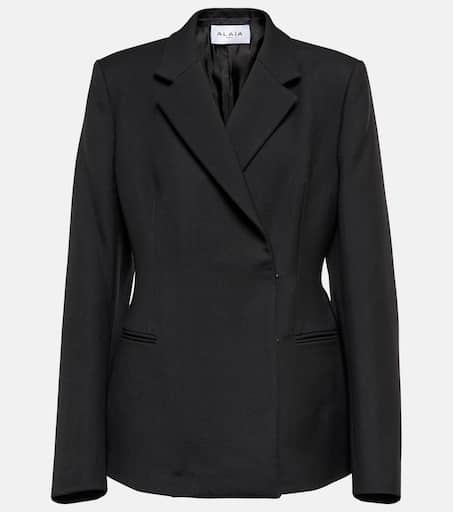 【関税&送料込】Alaia Wool Gabardine Double-Breasted Jacket Alaia Black Wool Gabardine Flared Double Breasted Princess