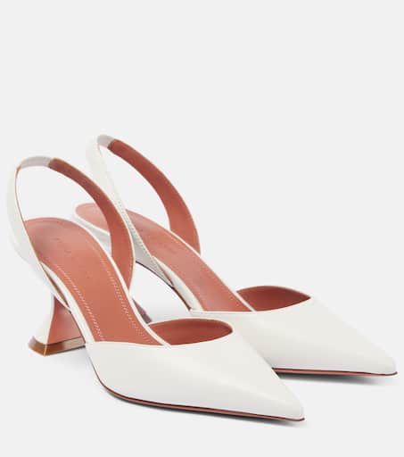 バレエシューズ AMINA MUADDI BALLERINE SHOES (CAMELIAFLAT BLKWHT) Camelia embellished leather ballet flats in black - Amina
