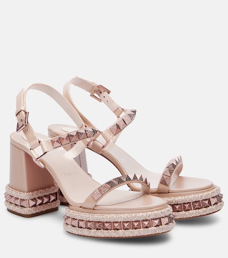 Superaclou 85 leather platform sandals in beige - Christian