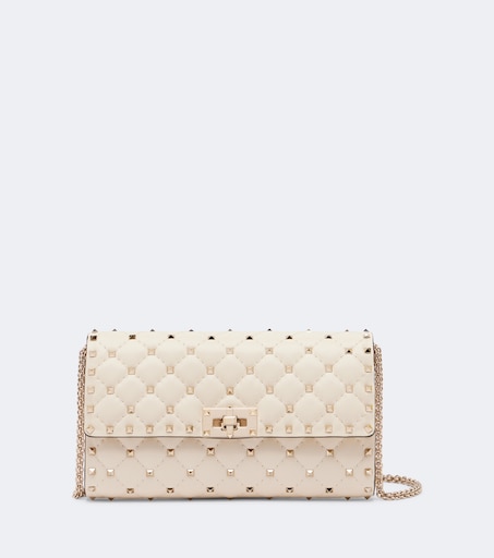 Rockstud Spike Small leather crossbody bag in white - Valentino
