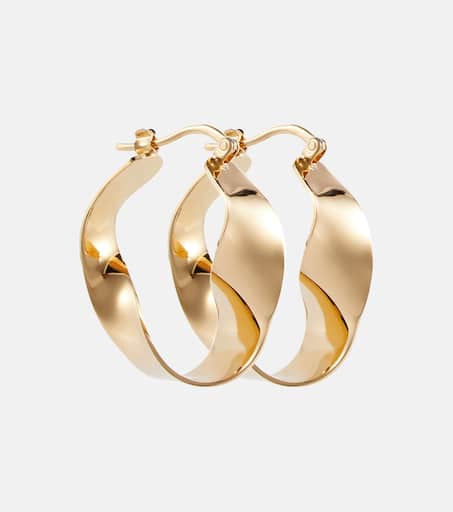 Twisted hoop earrings in gold - Jil Sander | Mytheresa