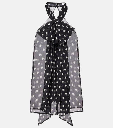 Polka-dot sheer silk tank top in black - Nina Ricci | Mytheresa