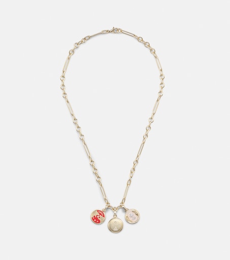 Dream, Strength & Vivacity 18kt gold and ceramic necklace with diamonds