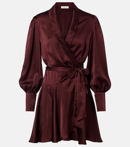 satin burgundy wrap dress Burgundy Silk Wrap Long Dress