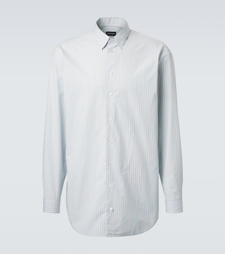 Archivio striped cotton shirt in blue - Giorgio Armani | Mytheresa