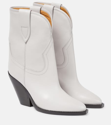 Leyane leather ankle boots in white Isabel Marant Mytheresa