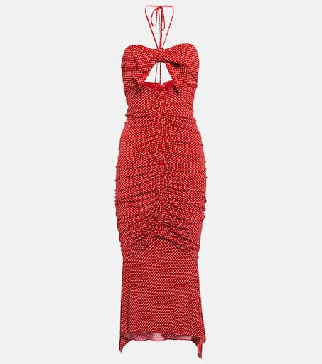 スカート ALEXANDRE VAUTHIER Pol pol idress Polka-dot ruched cutout midi dress in red - Alexandre